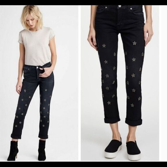 Hudson Jeans Denim - Hudson Riley Crop Relaxed Straight Jeans Mythology